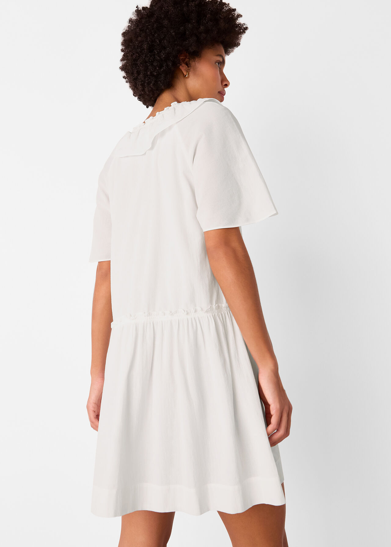 Ruffle Trapeze Mini Dress
