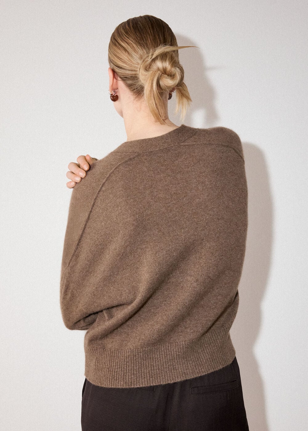 Neutral Cashmere Button Cardigan