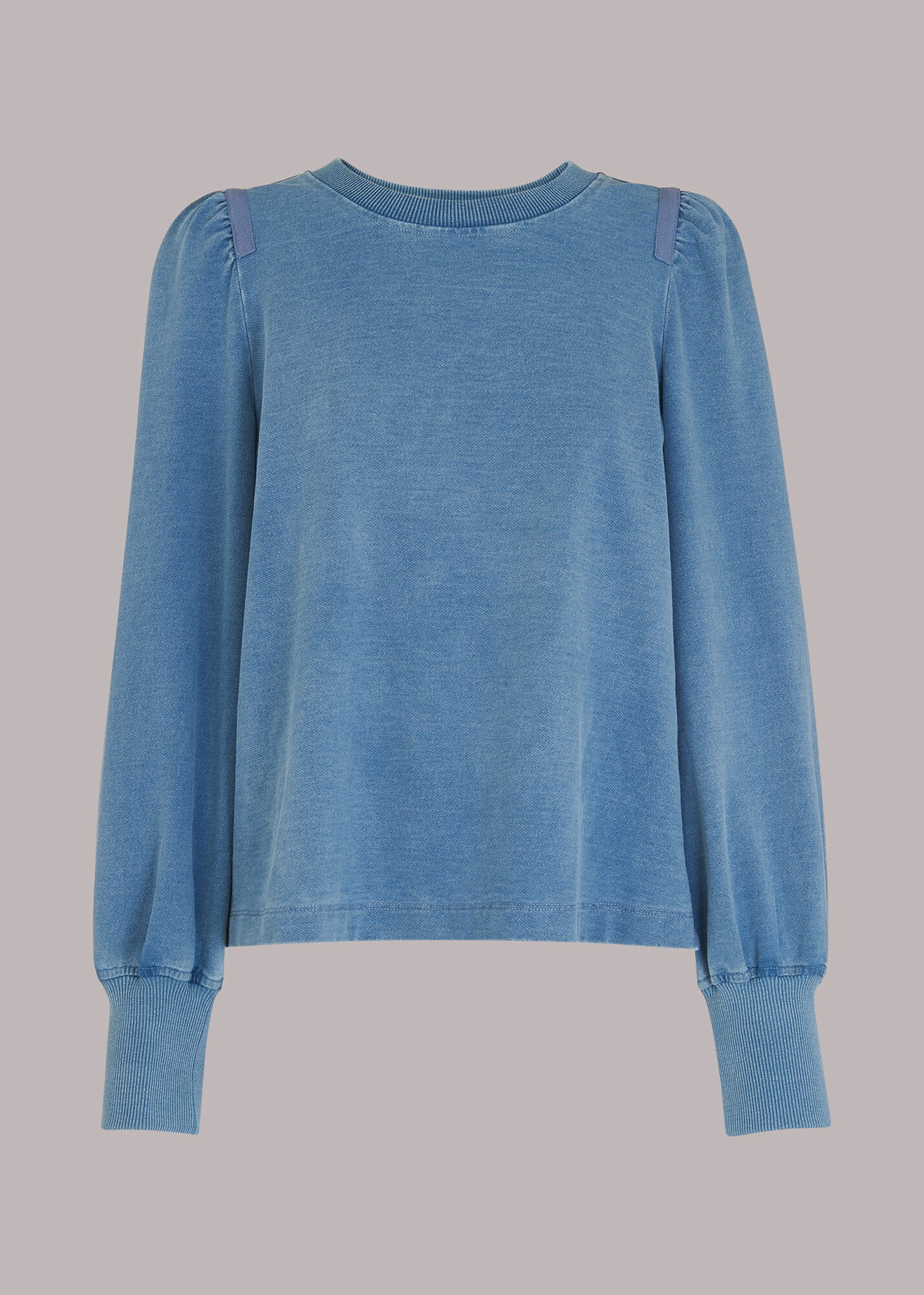 Blue Puff Sleeve Sweat | WHISTLES |