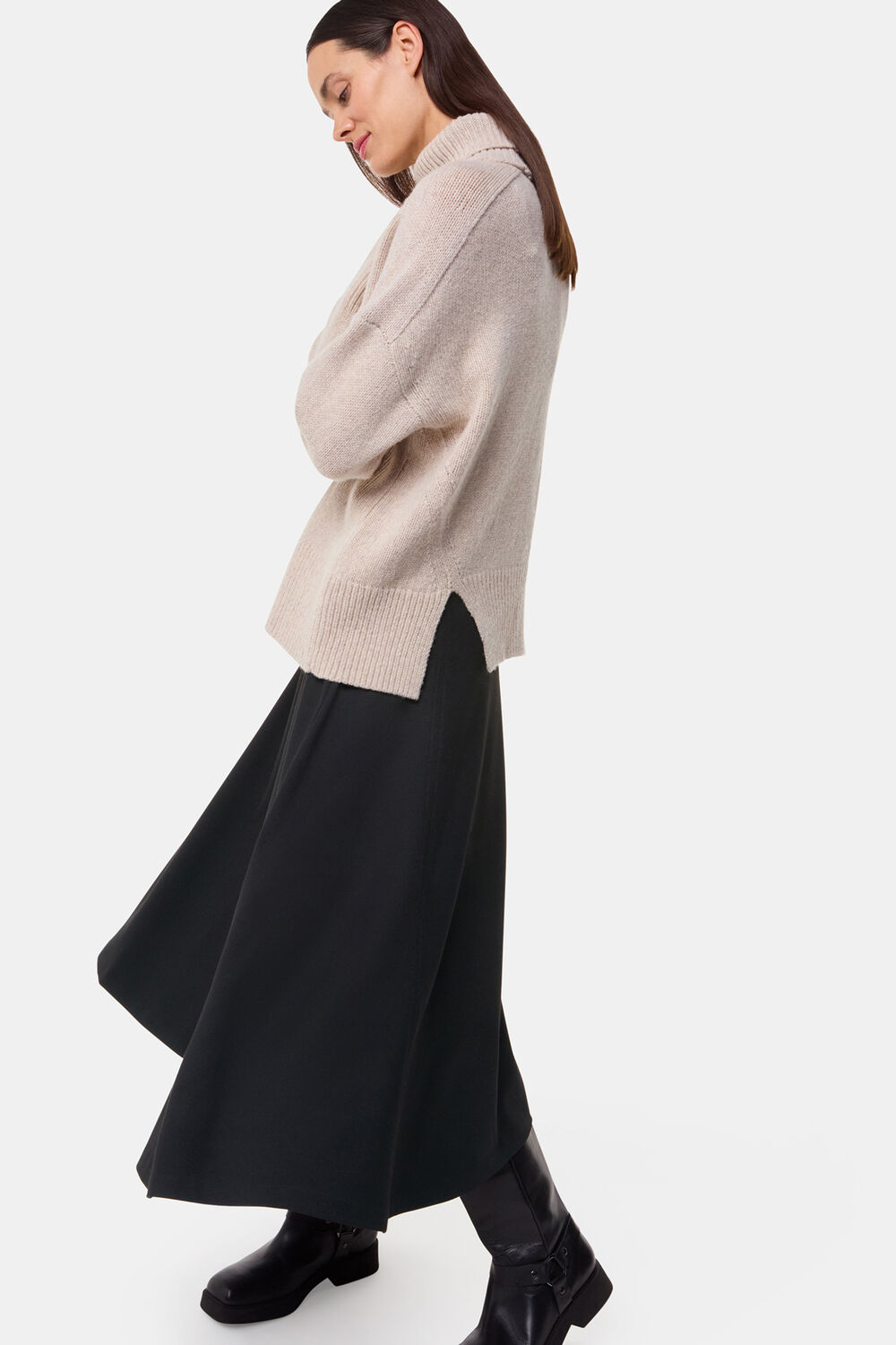 Black Ponte Full Skirt