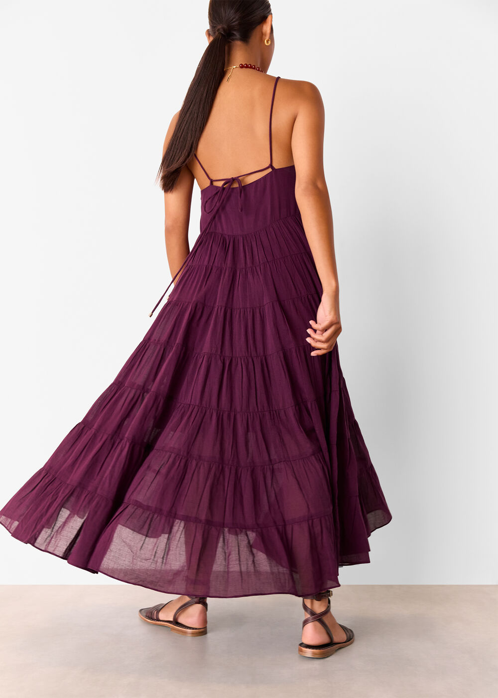 Petite Cotton Tiered Maxi Sun Dress
