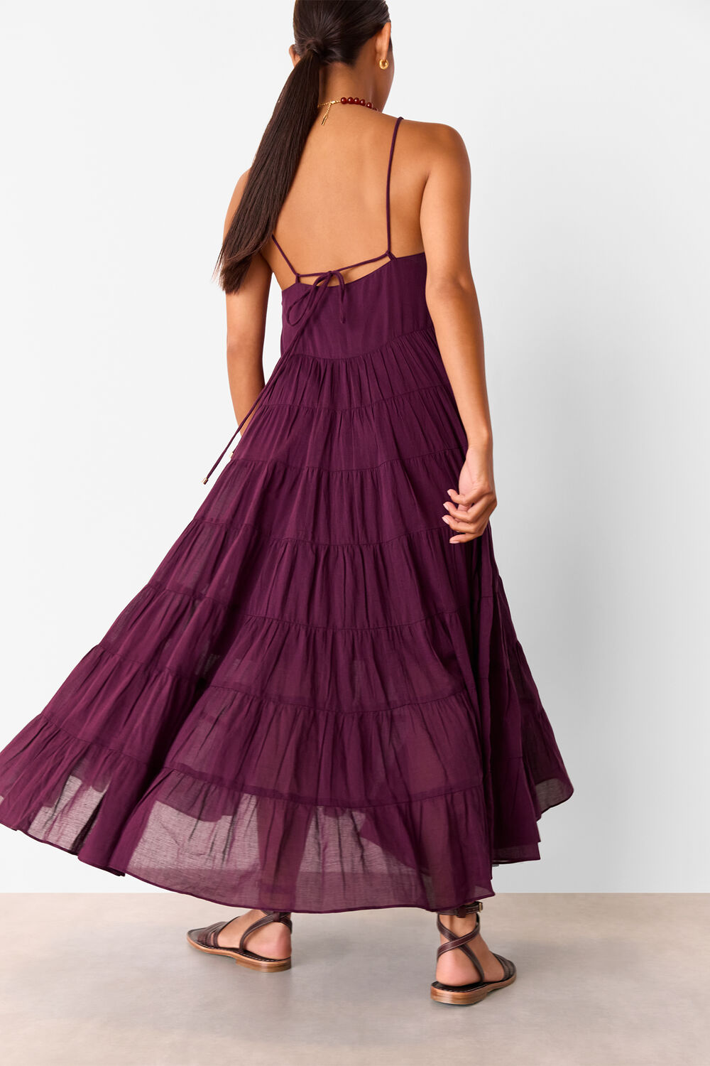 Petite Cotton Tiered Maxi Sun Dress