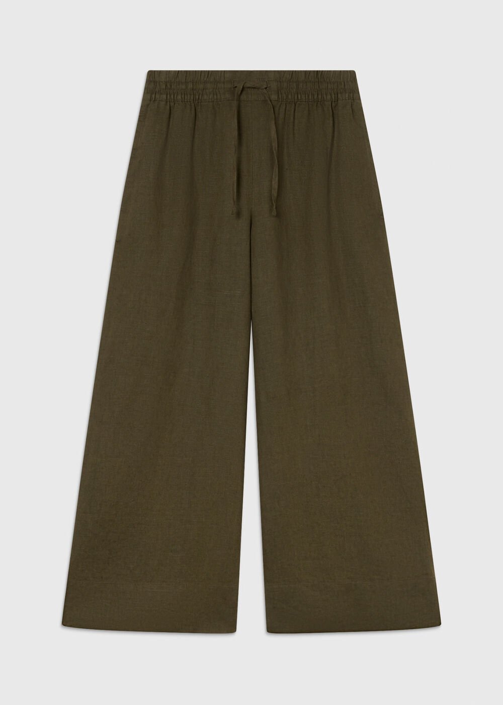 Elasticated Linen Crop Trouser