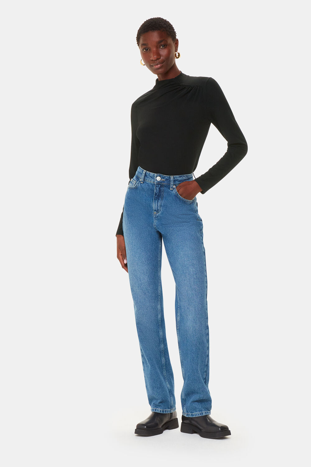 Ruched Front Detail Jersey Top