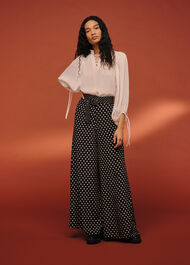 Spot Silk Palazzo Trouser