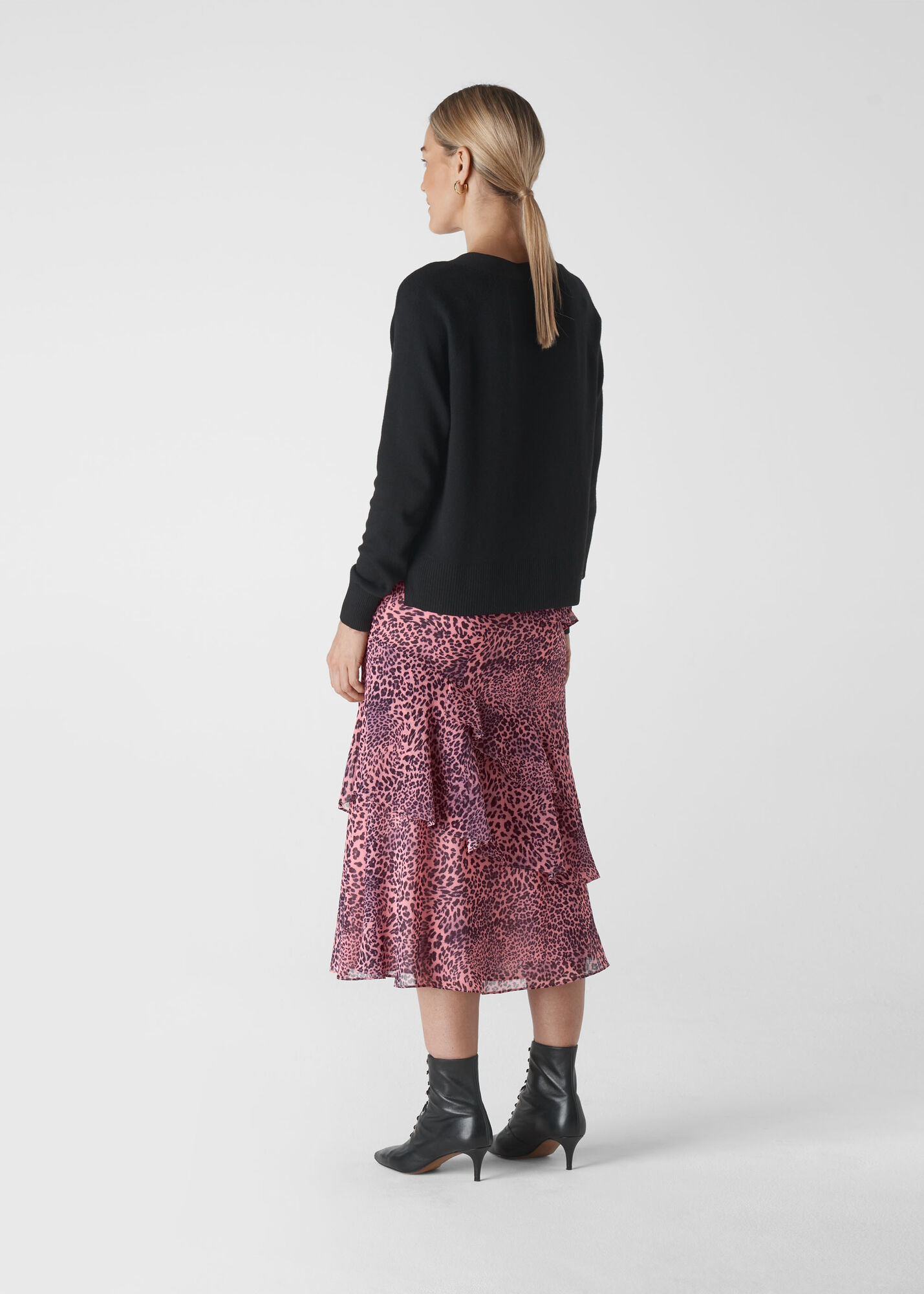 Pink/Multi Wild Cat Print Skirt | WHISTLES