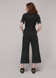Tie Waist Denim Jumpsuit
