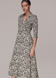 Speeding Squares Shirred Dress