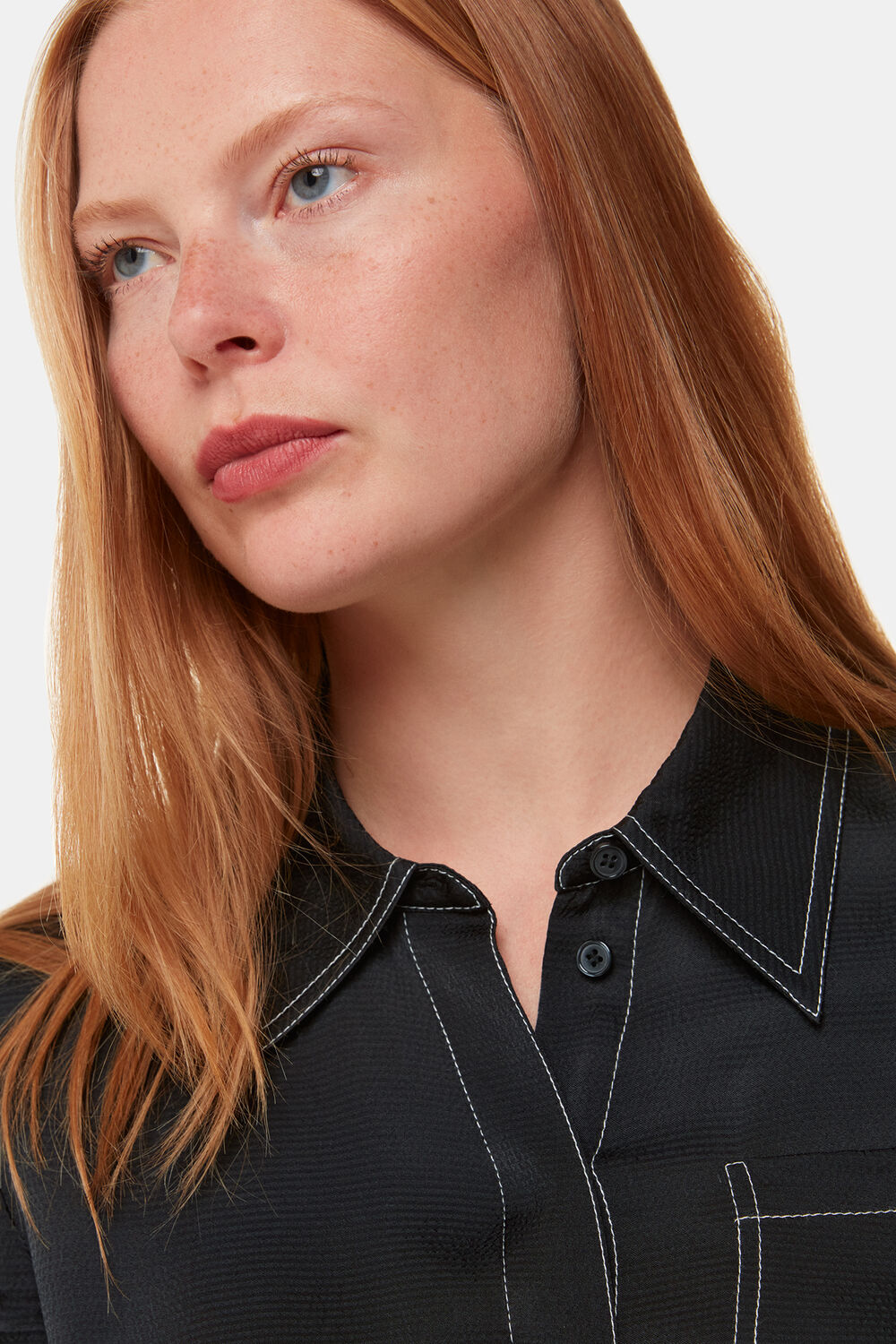 Top Stitch Detail Shirt