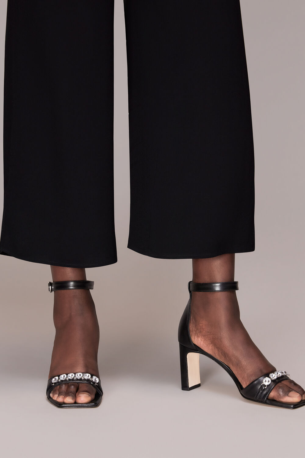 Black Alsie Jewelled Evening Heel