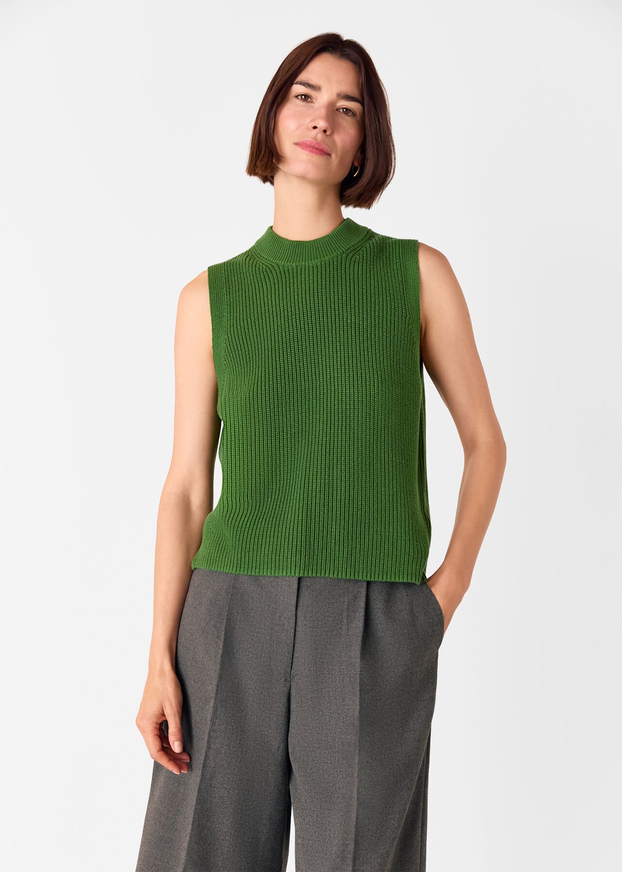 Cotton Back Detail Ribbed Tank