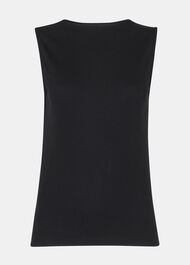 High Neck Rib Detail Tee