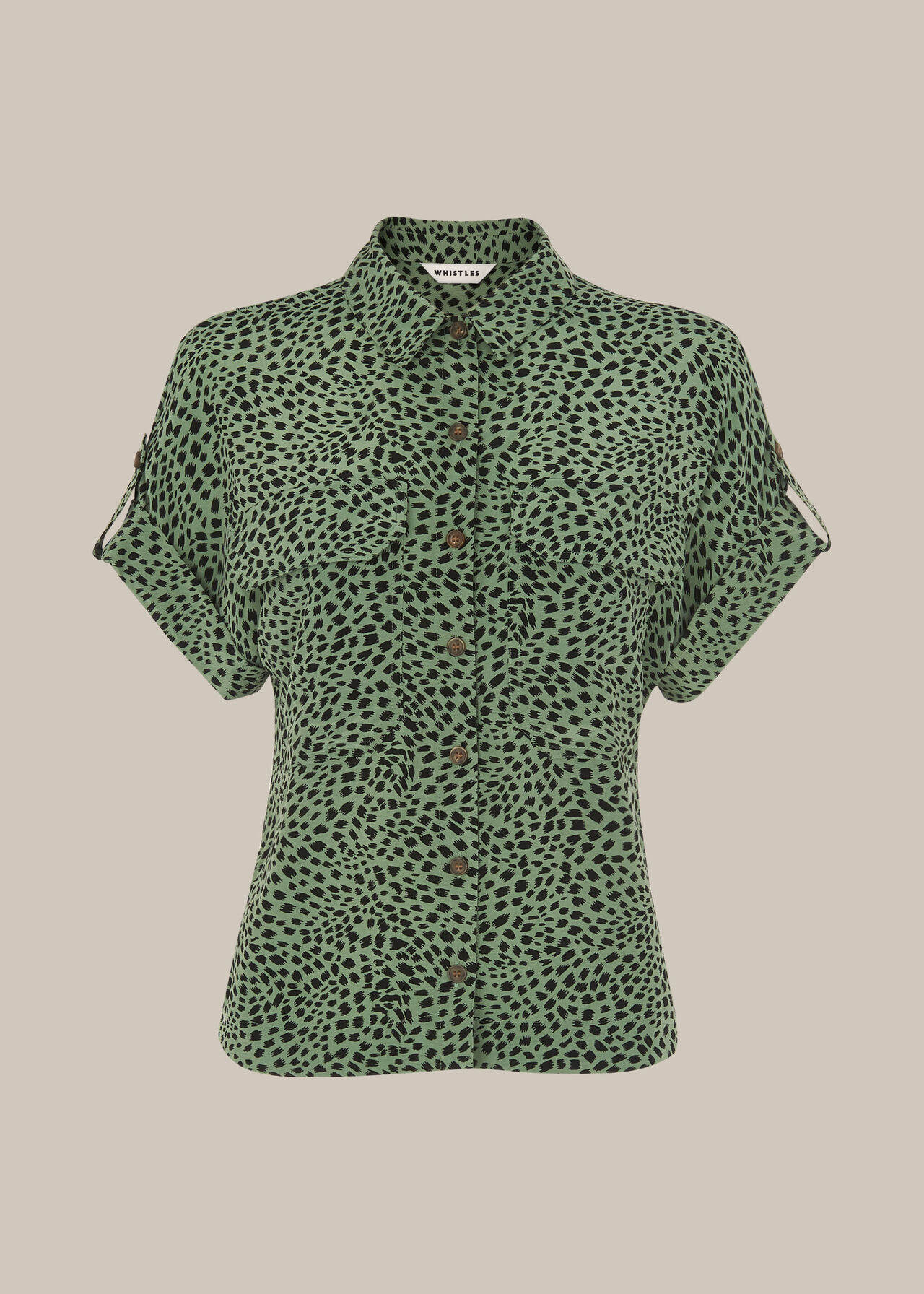 Spotted Animal Pocket Shirt Green/Multi