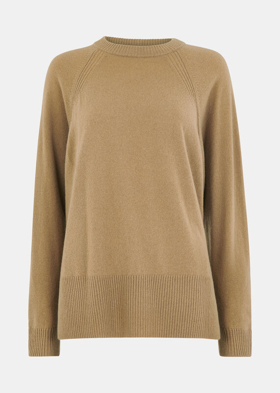 Camel Ultimate Cashmere Crew Neck Sweater
