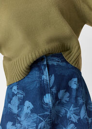 Chalk Print Midi Skirt
