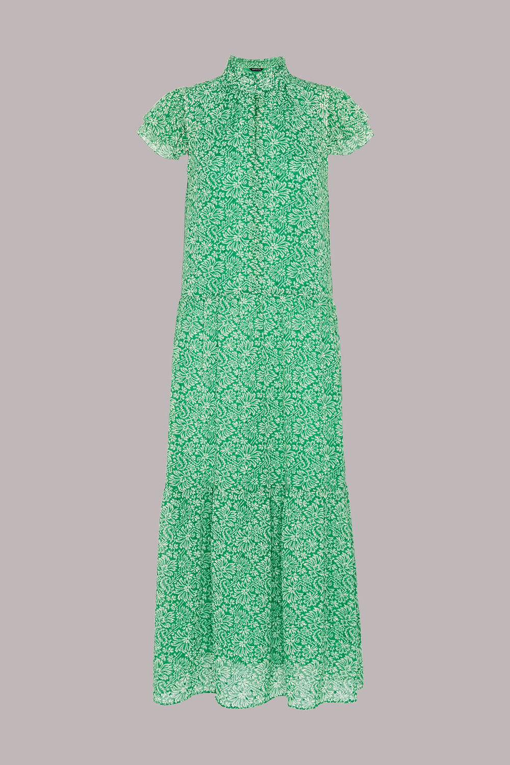 Indo Floral Print Tiered Dress