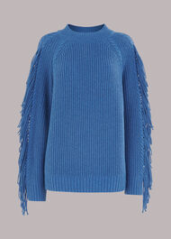 Fringe Sleeve Cable Sweater