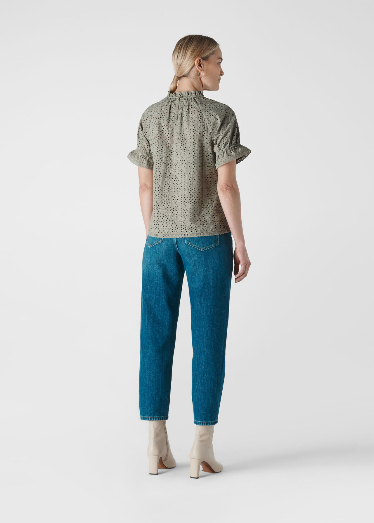 Augustina Broderie Top Pale Green