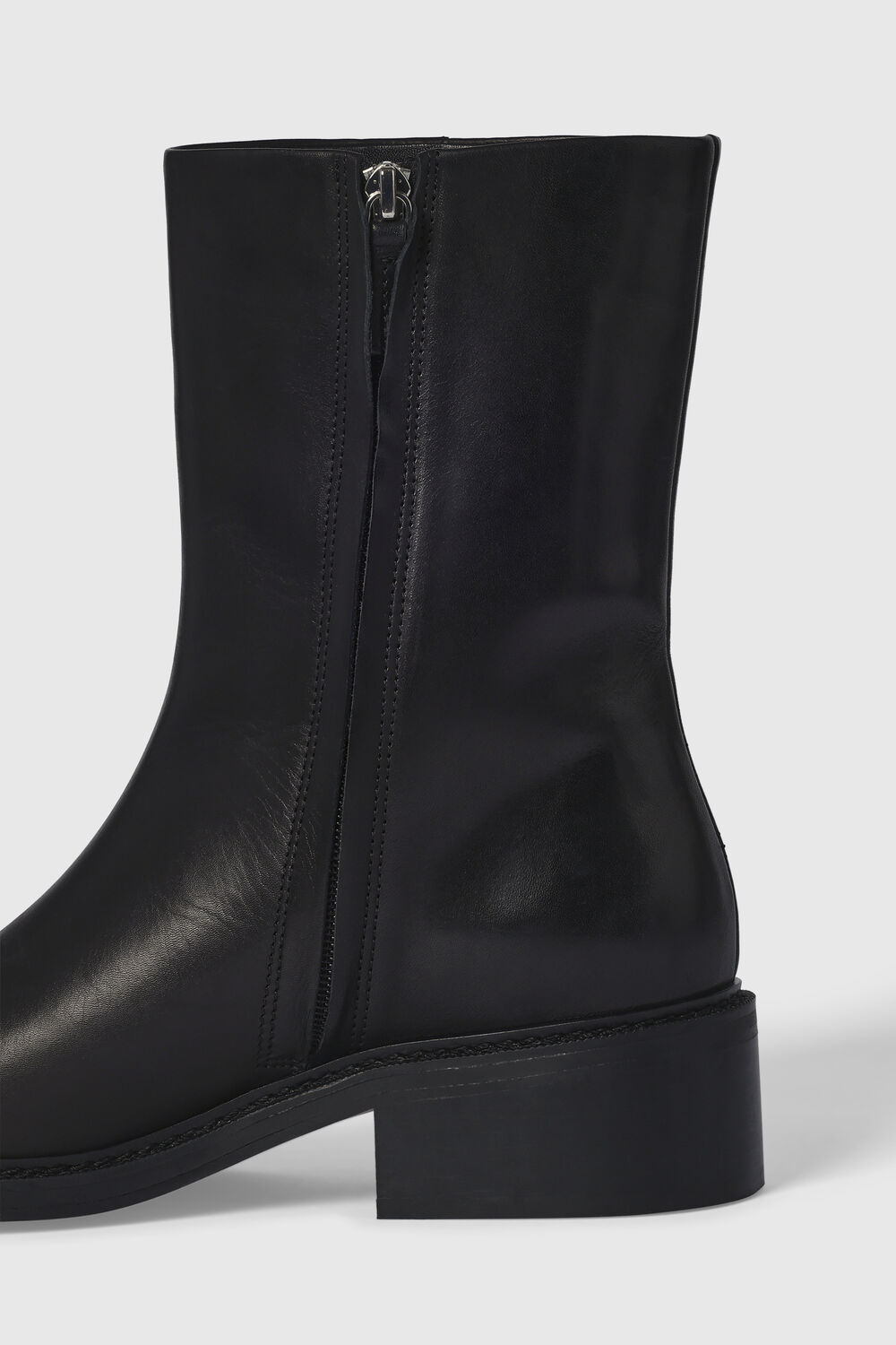 Black Clean Leather Chelsea Boot