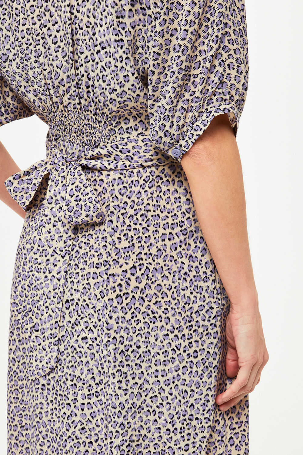Petite Dashed Leopard Midi Dress