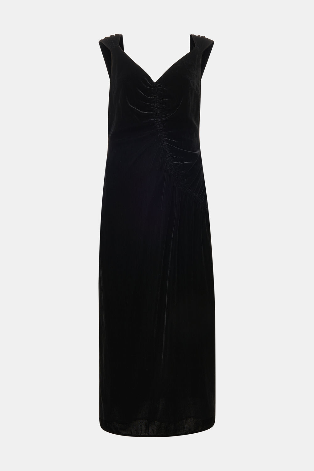 Draped Velvet Midi Dress