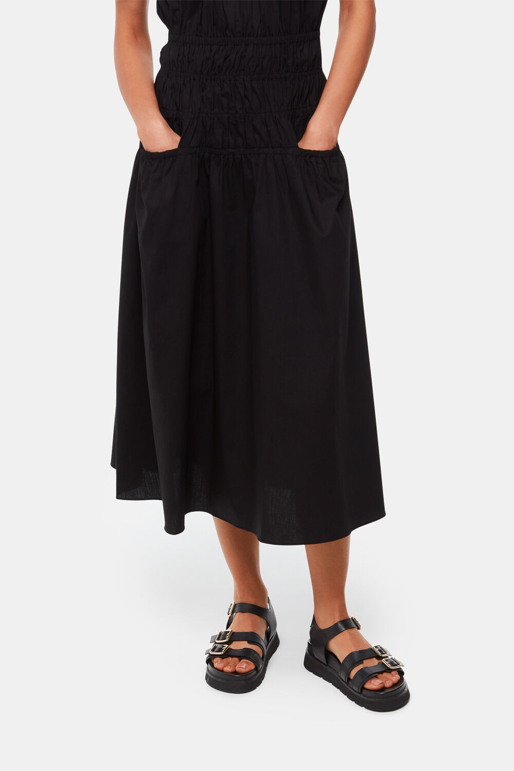 Black Jemma Triple Buckle Sandal