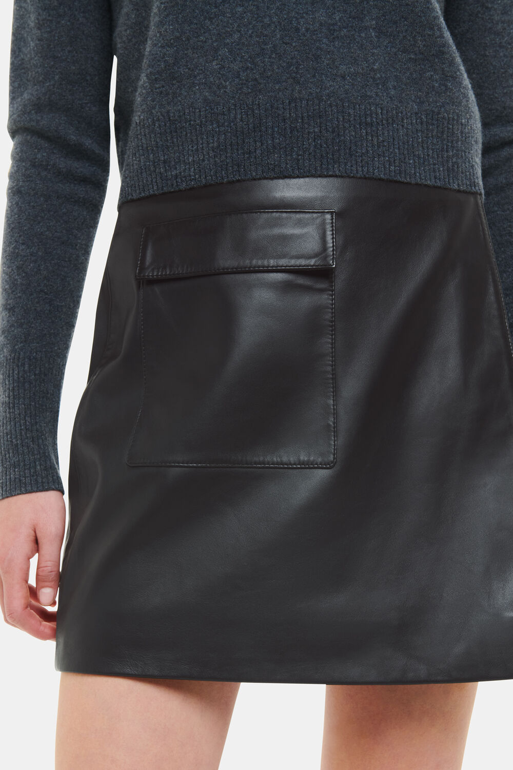Wrap Leather Mini Skirt