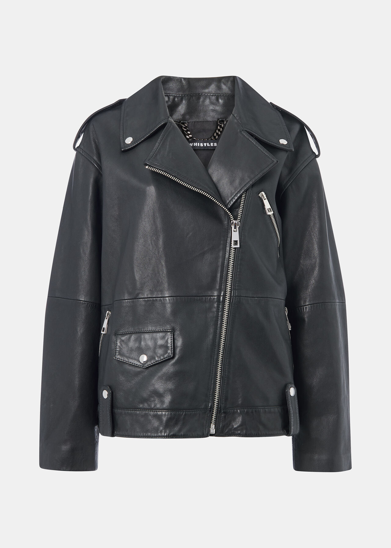 Freja Leather Biker Jacket