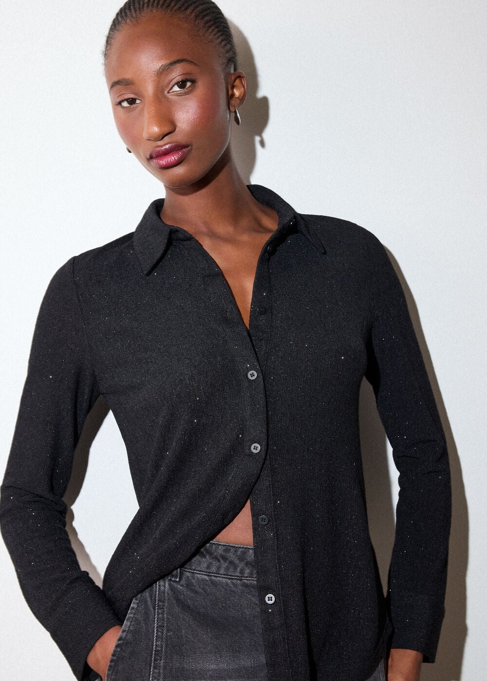 Black Eva Sparkle Shirt