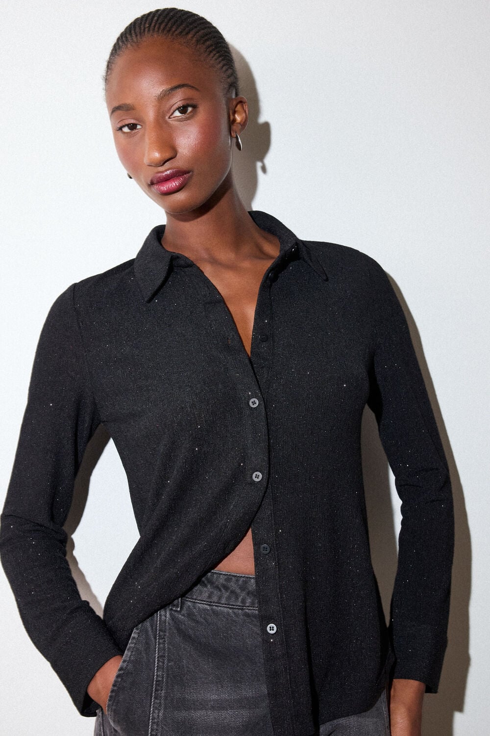 Black Eva Sparkle Shirt