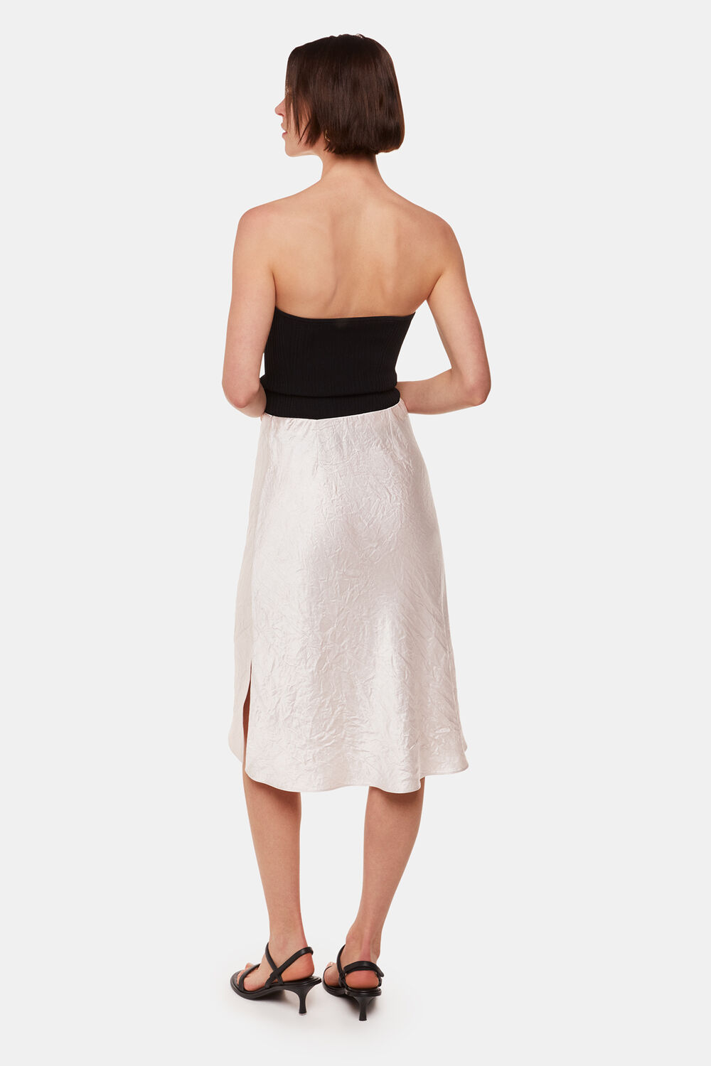 Satin Knee Length Skirt