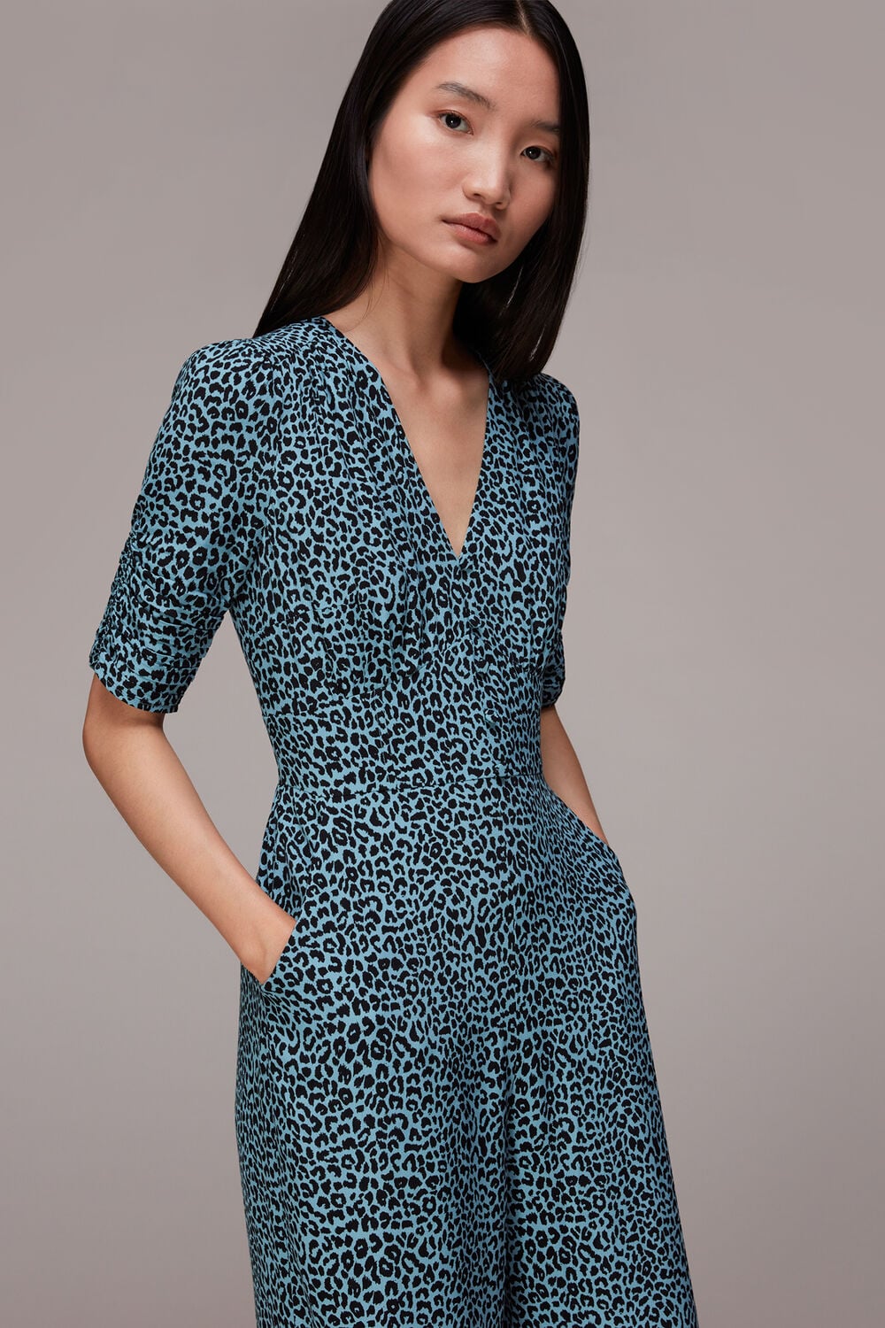 Contrast Leopard Jumpsuit