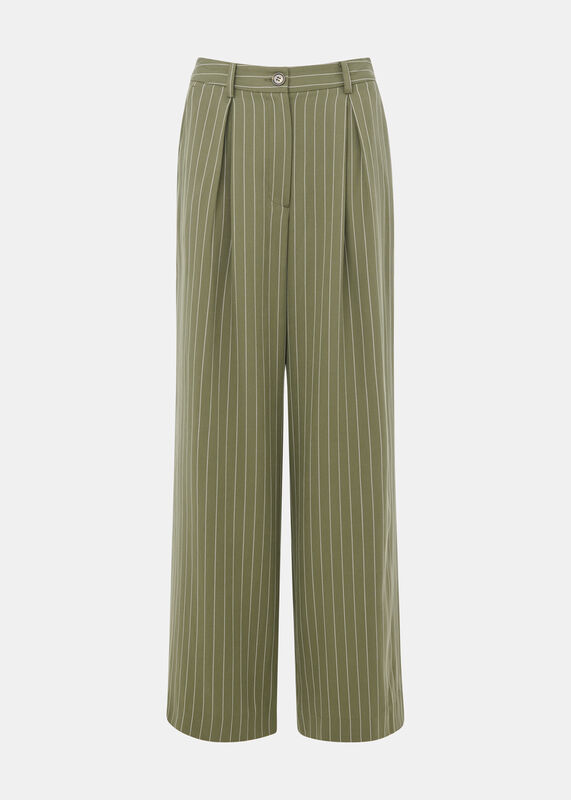 Khaki Petite Lottie Pinstripe Pants
