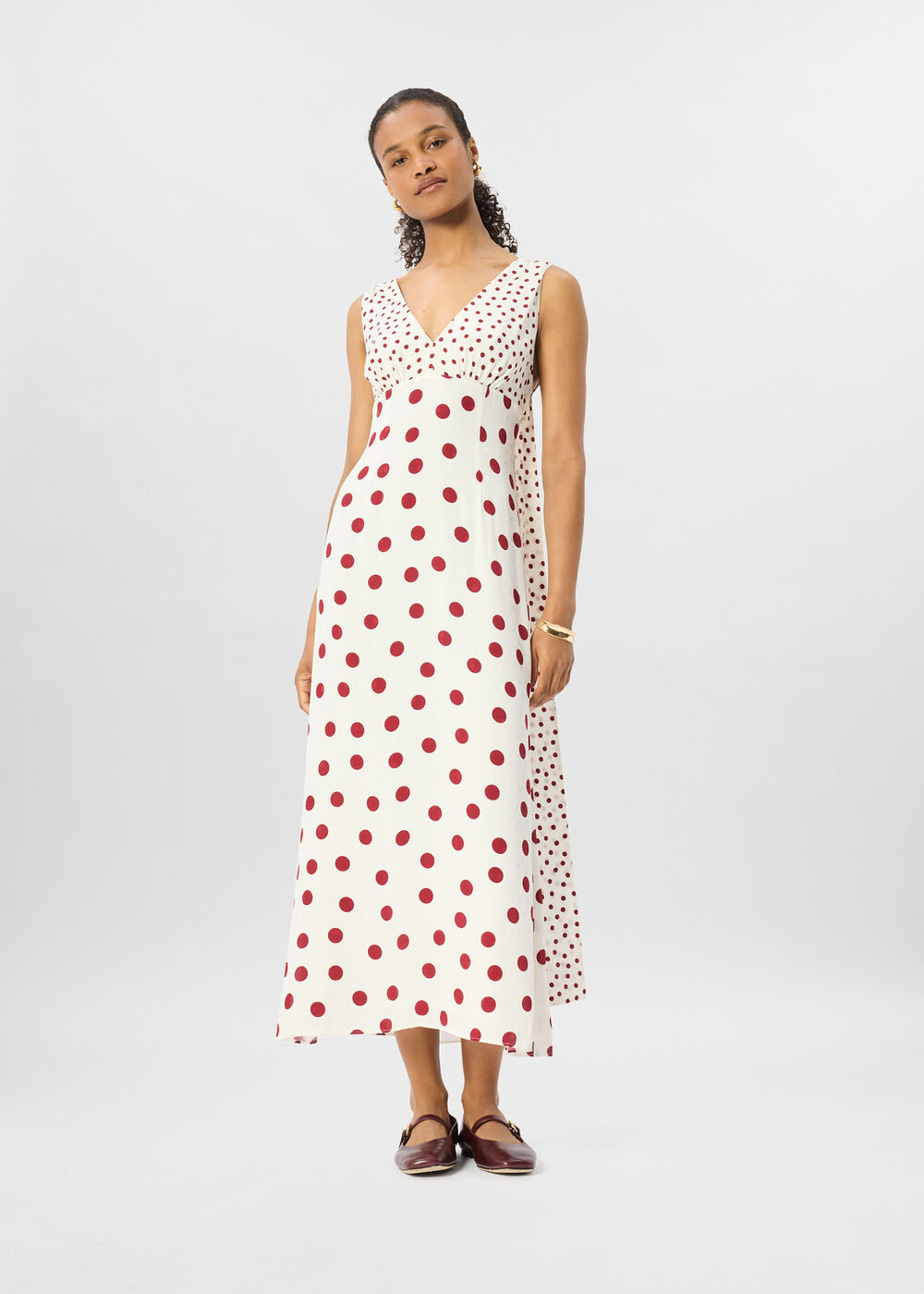 Jacquard Spot Scarf Back Dress