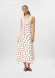 Jacquard Spot Scarf Back Dress