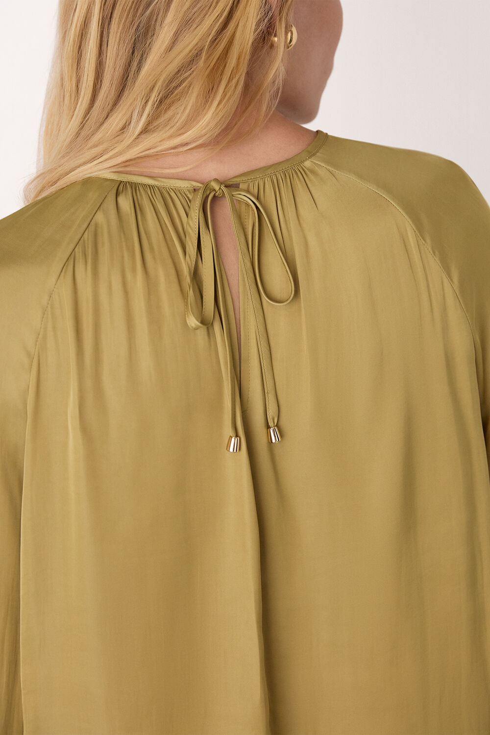 Gathered Satin Blouse