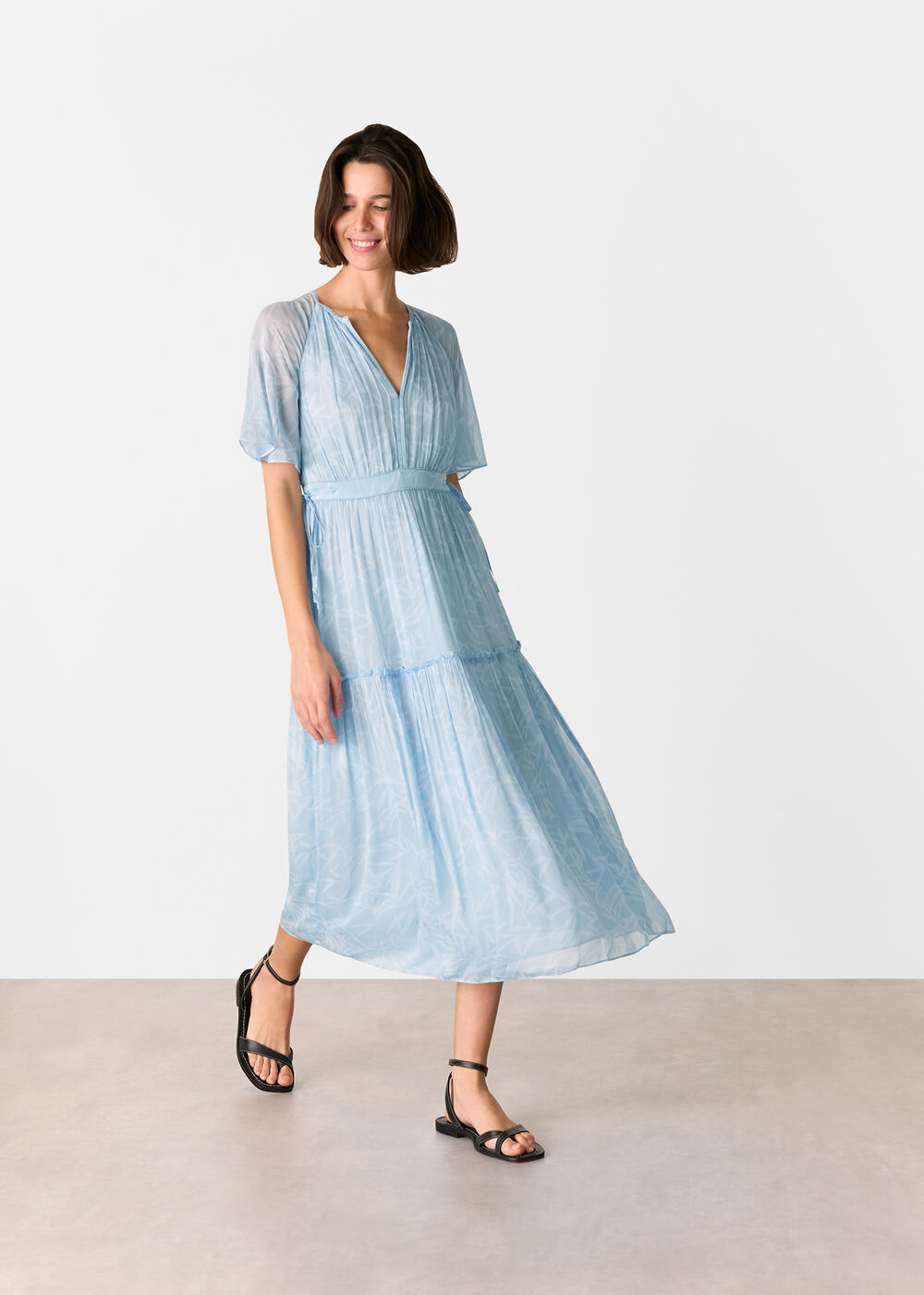 Bamboo Leaves Gathered Dress