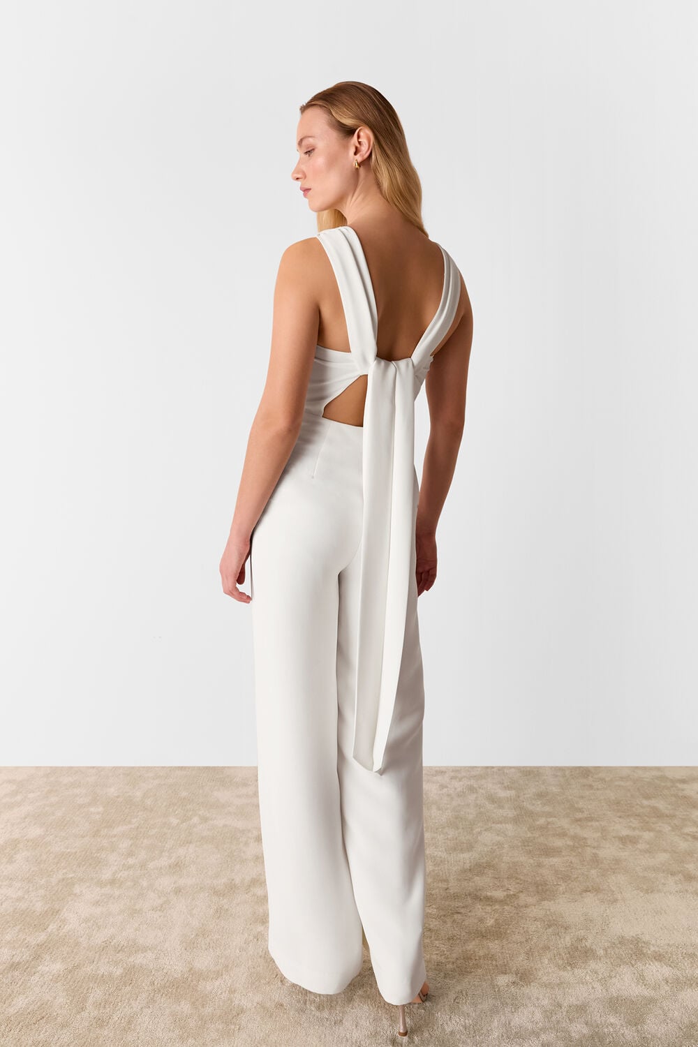 Ivory Tie Back Bridal Jumpsuit
