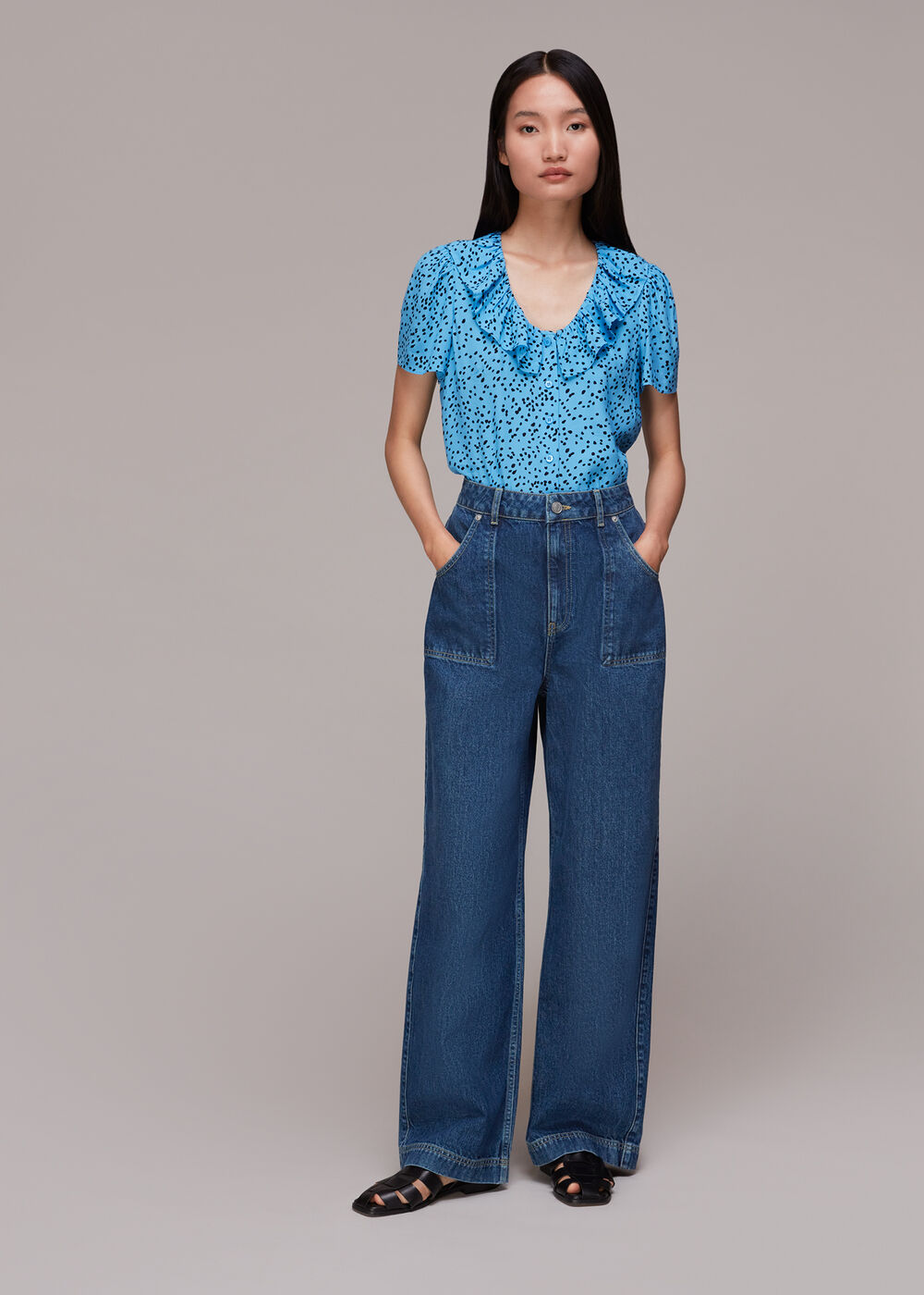 Spotted Dot Collar Top
