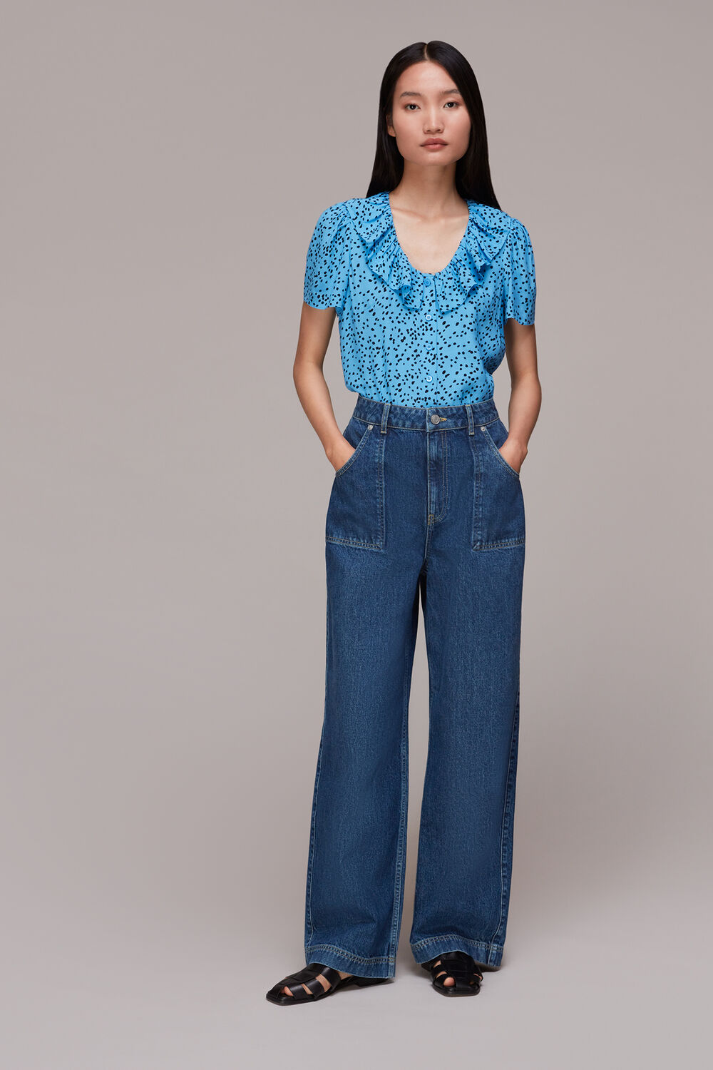 Spotted Dot Collar Top