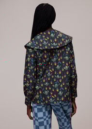 Tulips Print Collar Top