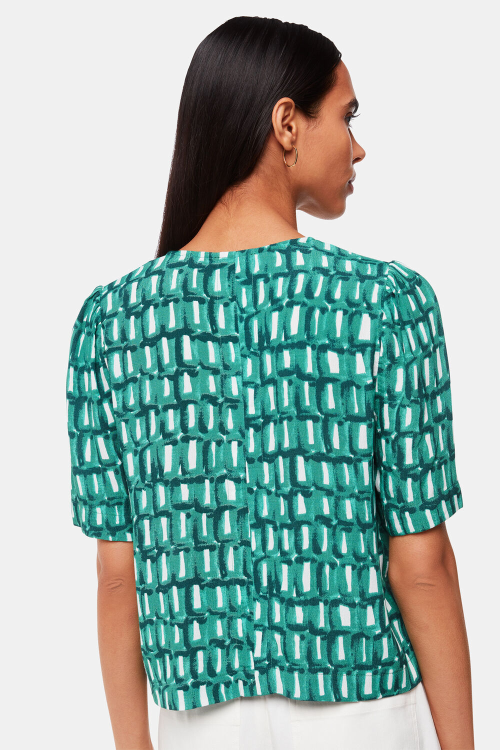 Linked Smudge Tie Front Top