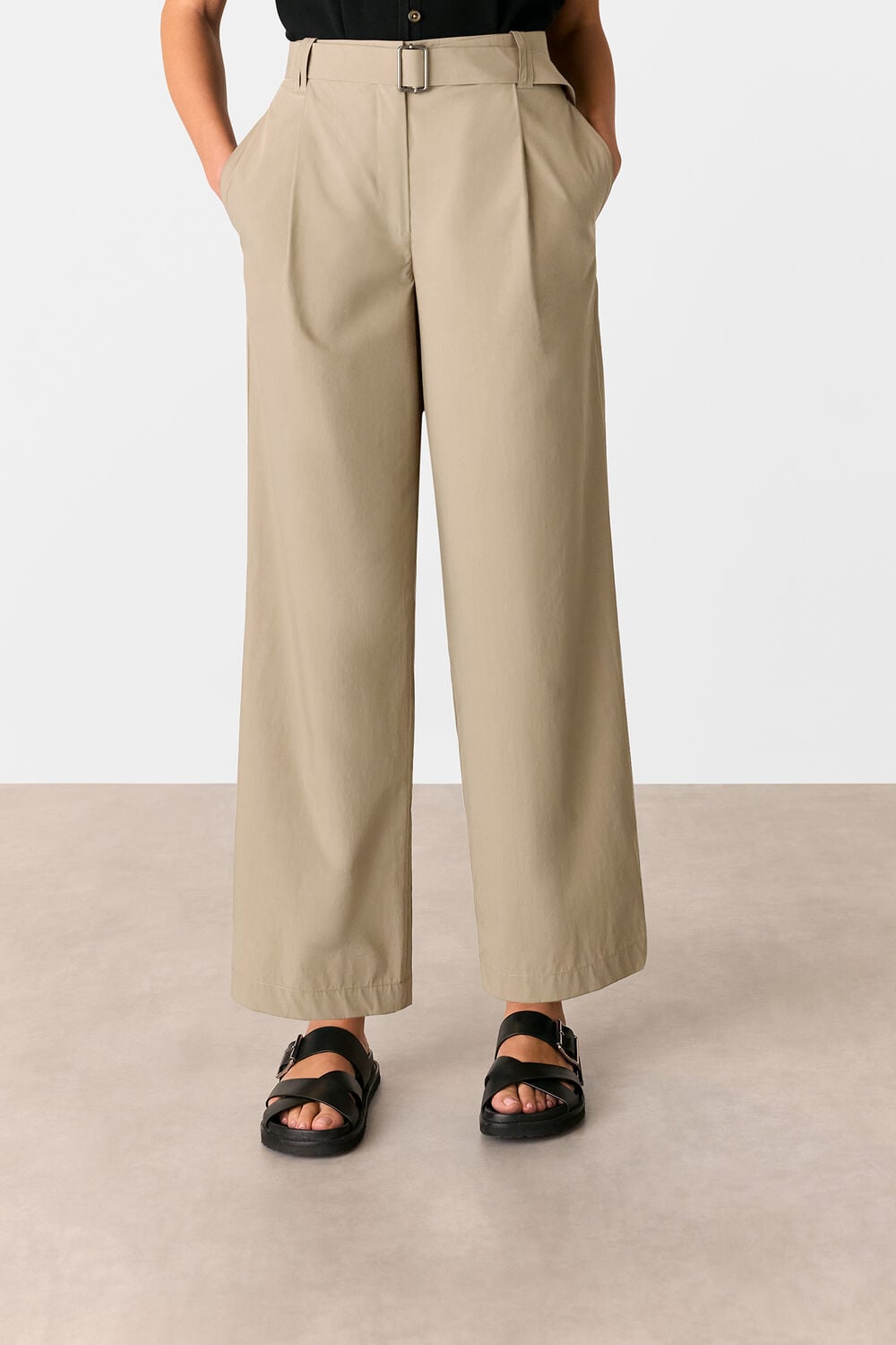 Khaki Kate Belt Detail Trouser