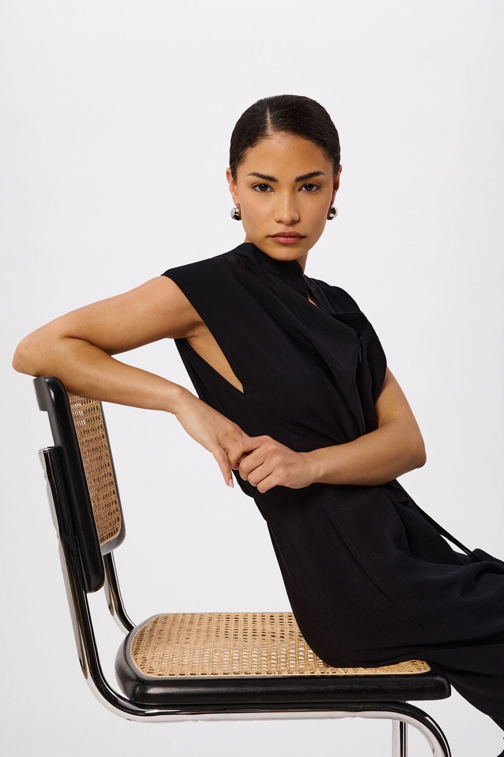 Petite Sleeveless Drawstring Jumpsuit