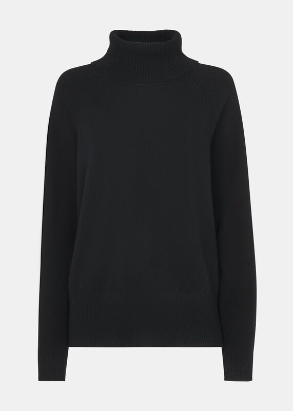 Black Cashmere Turtleneck Sweater