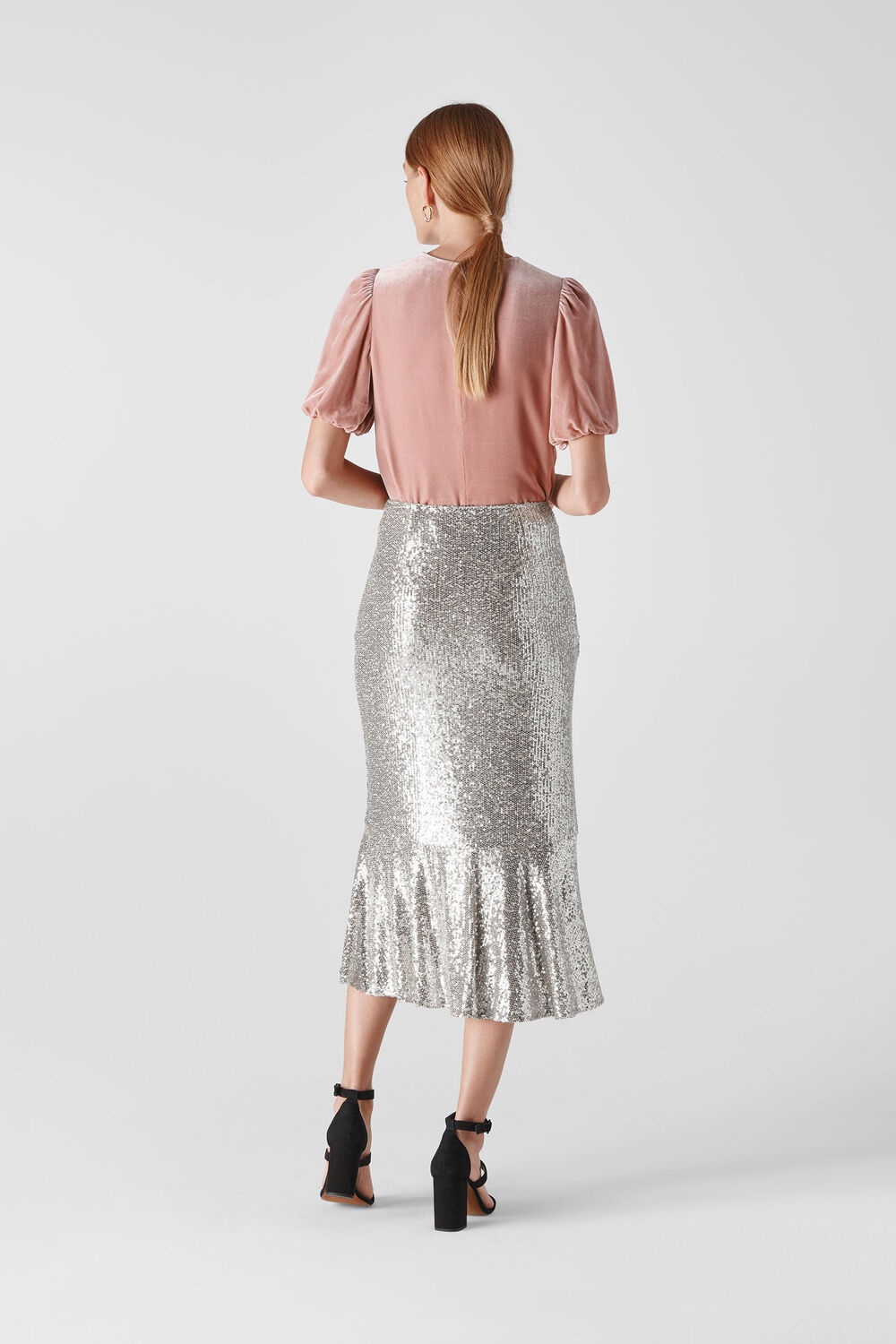 Suki Sequin Skirt Silver