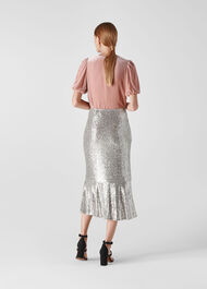 Suki Sequin Skirt Silver