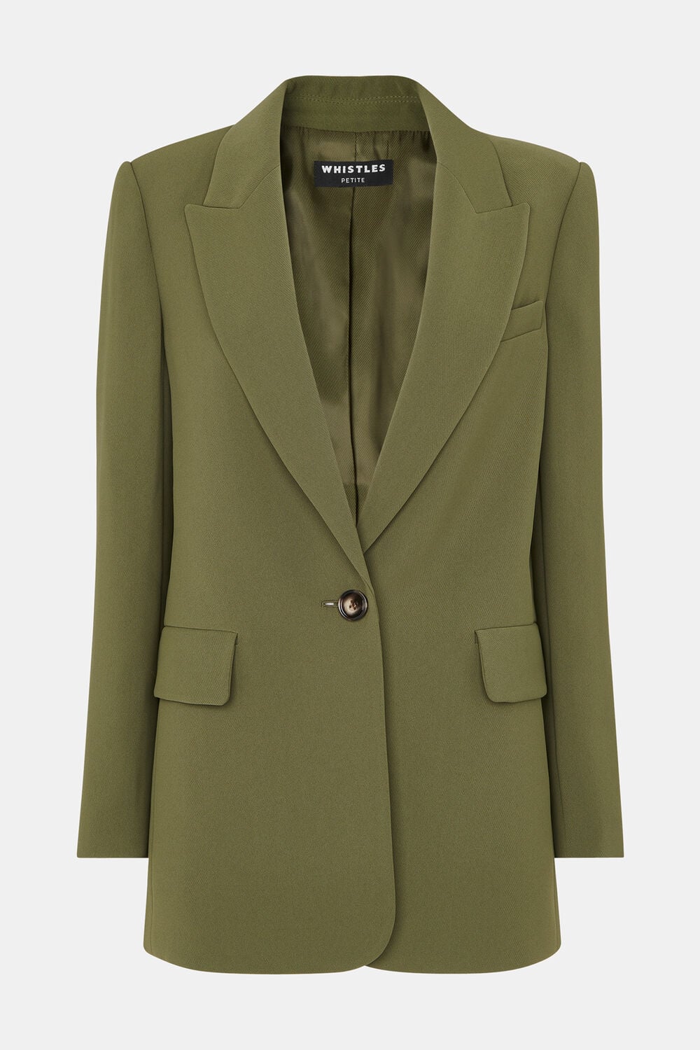Khaki Petite Crepe Boyfriend Blazer