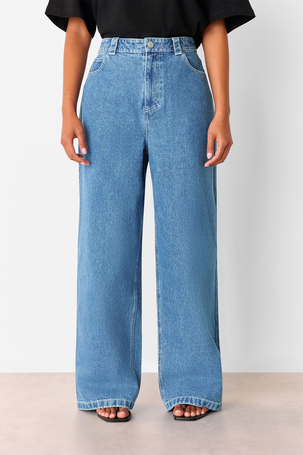 Denim Petite Relaxed Straight Leg Jean