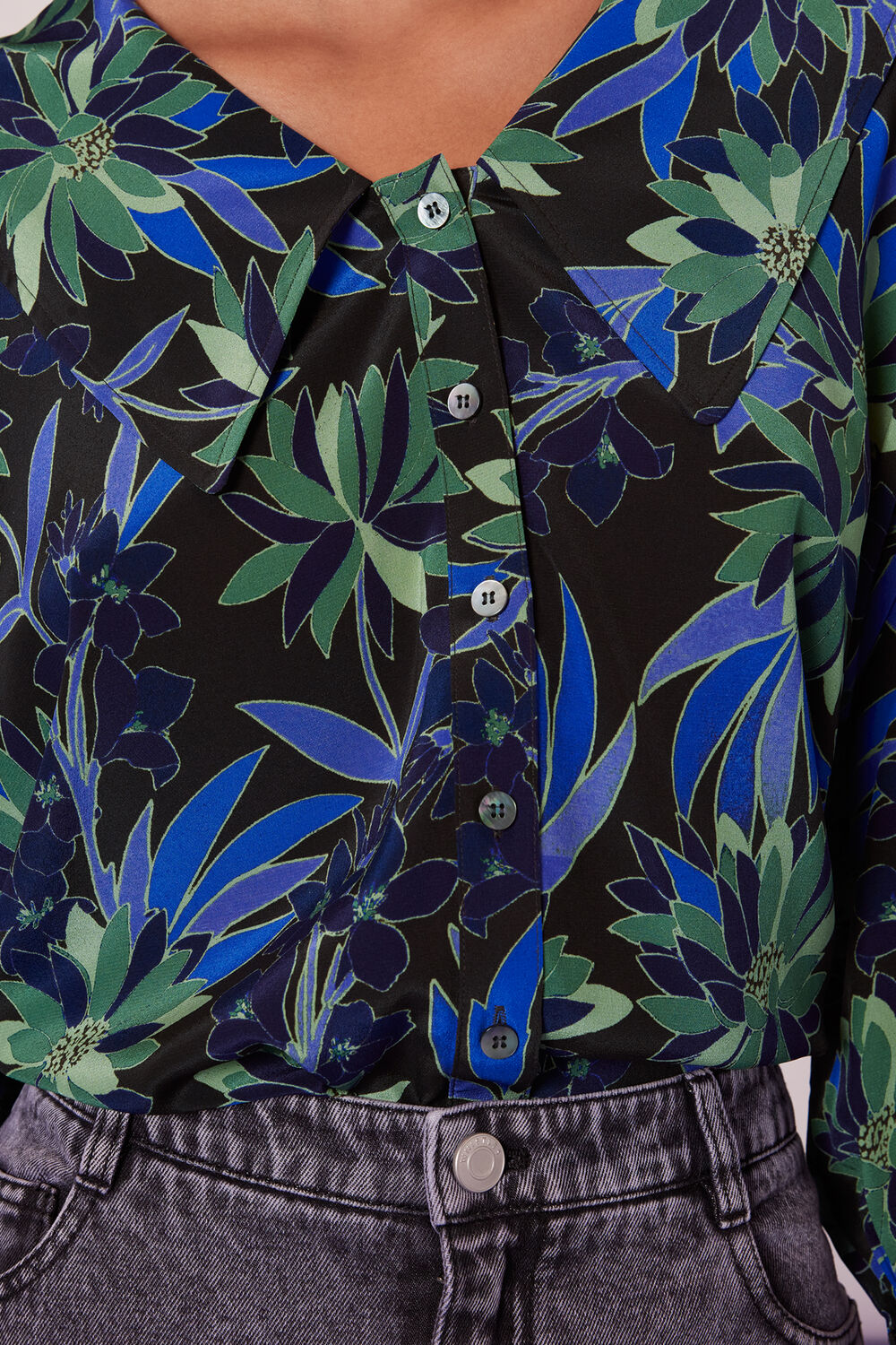 Scaling Blossom Silk Shirt